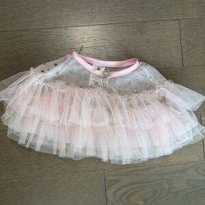 Like new Disney Store pink ruffled bolero with rhinestones - Size XS/S